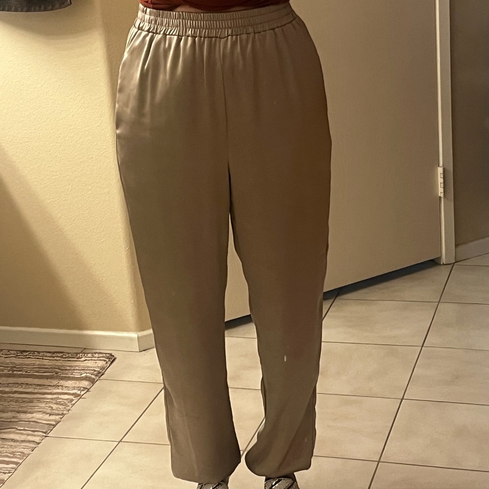 Allie Rose Satin Jogger Harem Pants Gold Size S